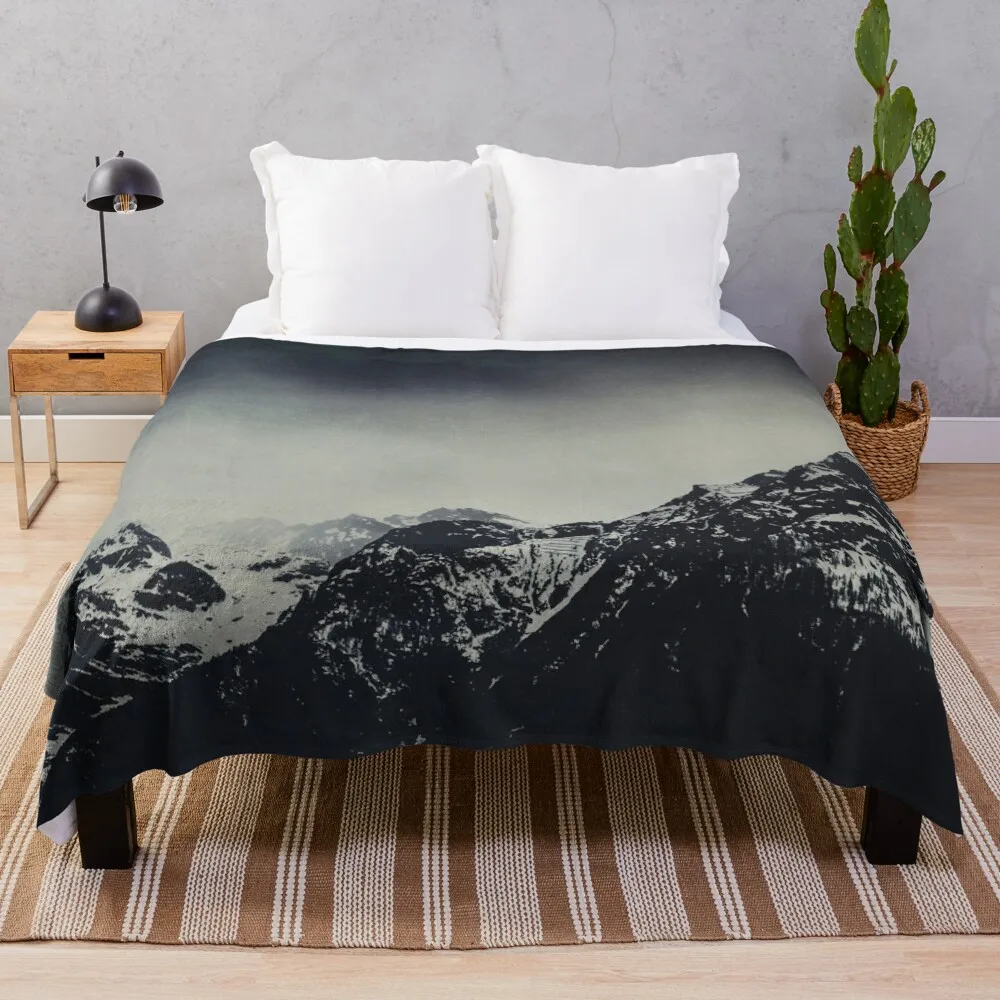 Misty Dark Mountains Throw Blanket Sofa Quilt Custom Blankets