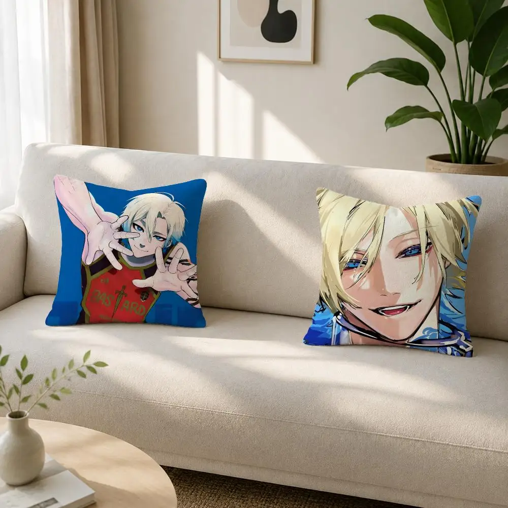 Anime Character Michael Kaiser Cushion Cover Soft Plush Cushion Covers Fluffy Throw Pillow Cases for Sofa Bedroom Home Decor