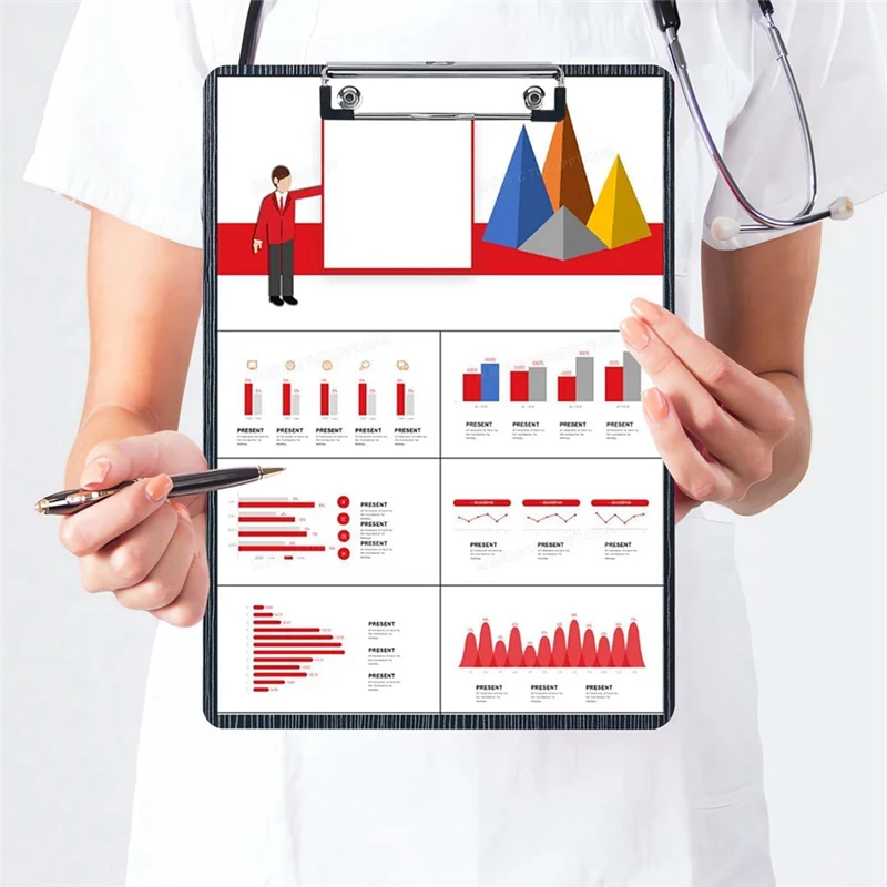 Prancheta, prancheta de madeira, prancheta, pranchetas de memorando, pranchetas de arquivo de grão de madeira