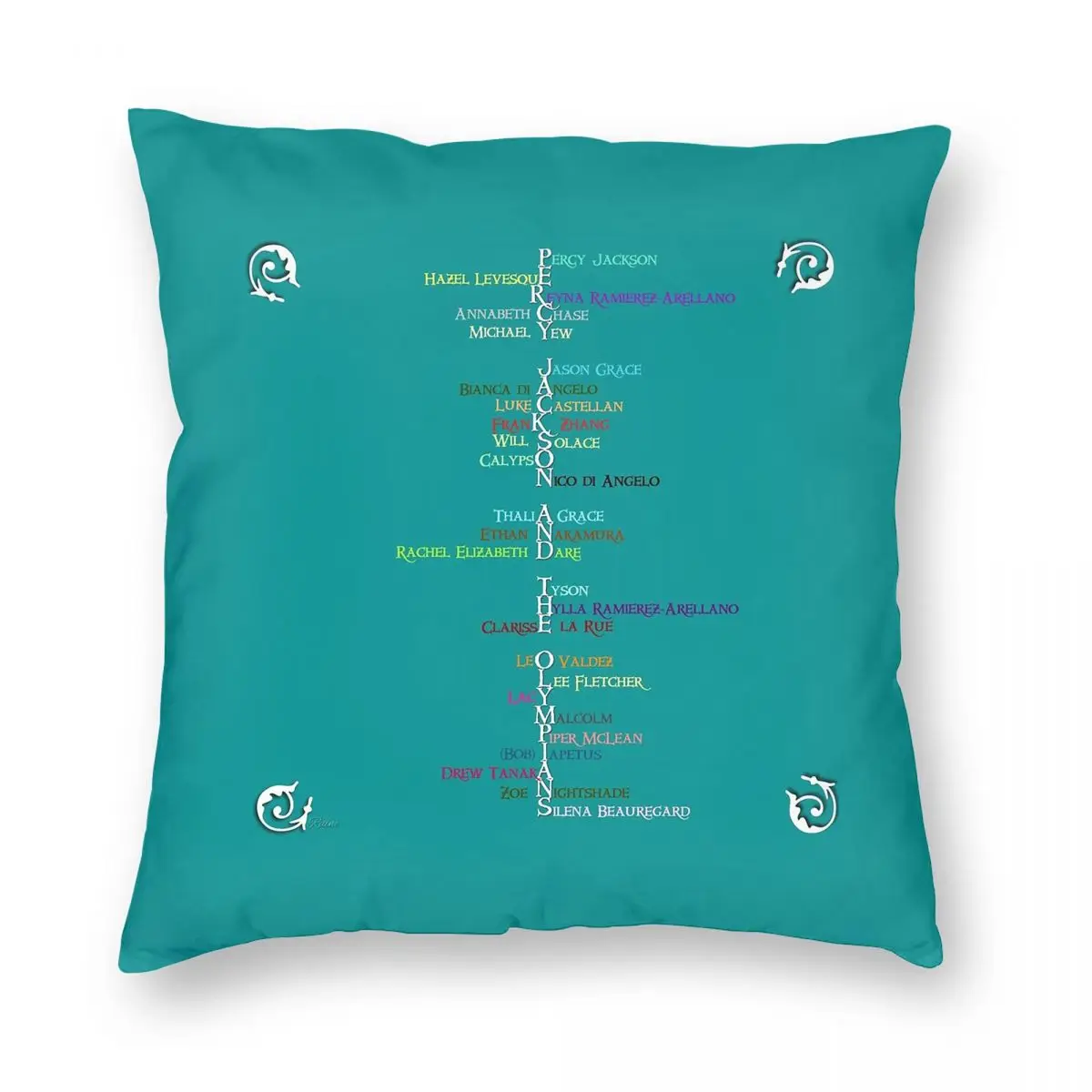 

Percy Jackson Word Art Square Pillowcase Cushion Cover Decorative Pillow Case Throw Pillow Cover for Home Bedroom Car