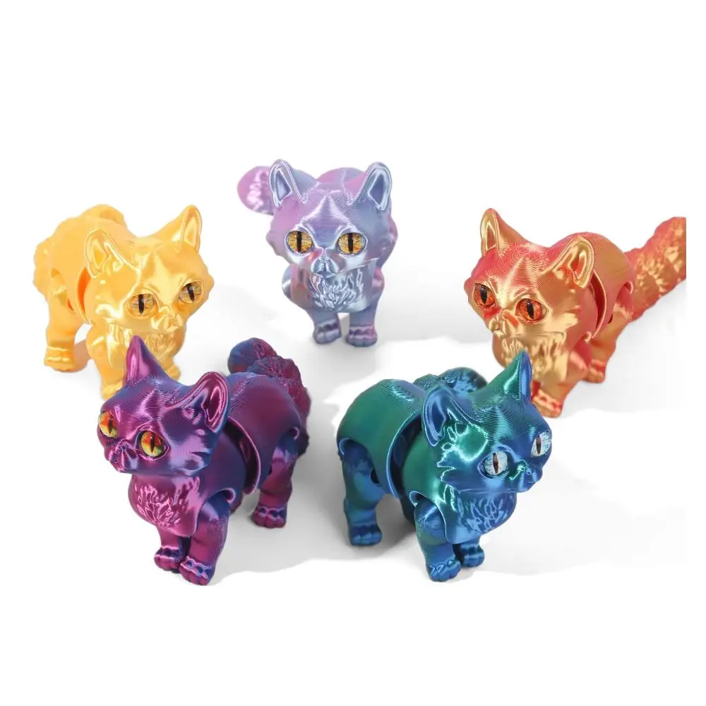 

Big Eyes 3D Printed Cat Model Realistic Design Plastic Material Articulated Cats Doll 3D Printing Technology Creative Sculpture