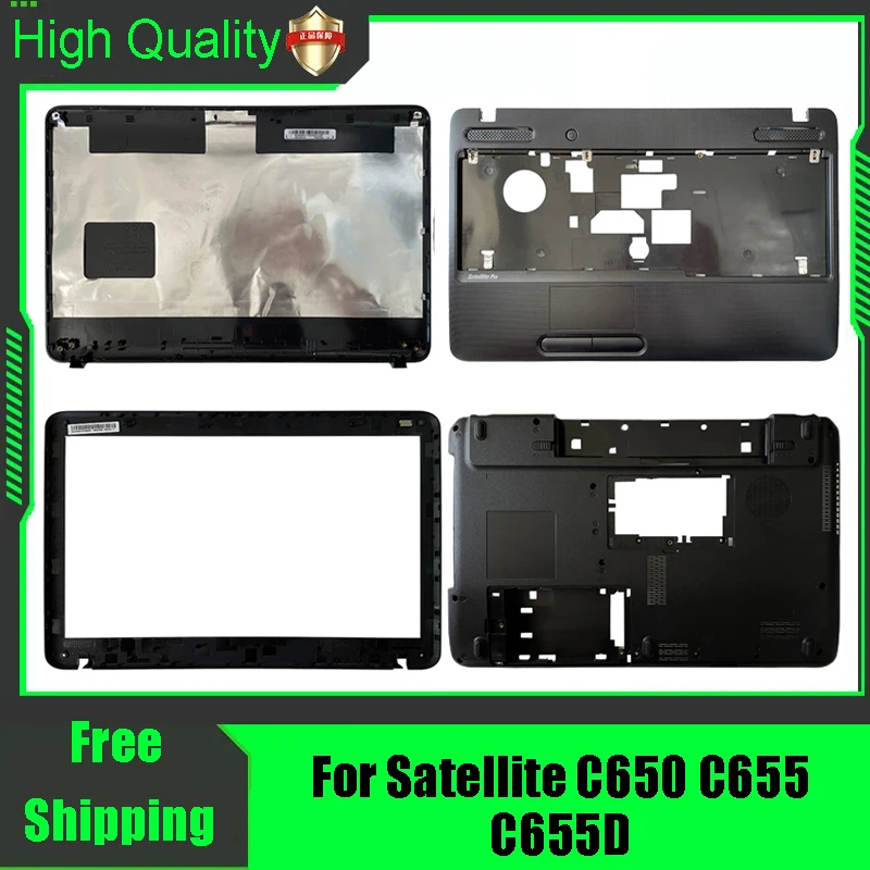 Carcasa Superior Trasera para Portátil Toshiba Satellite C650 C655 C655D, Cubierta Superior Trasera, Bisel Frontal, Reposamanos, Carcasa Inferior Superior, Color Negro