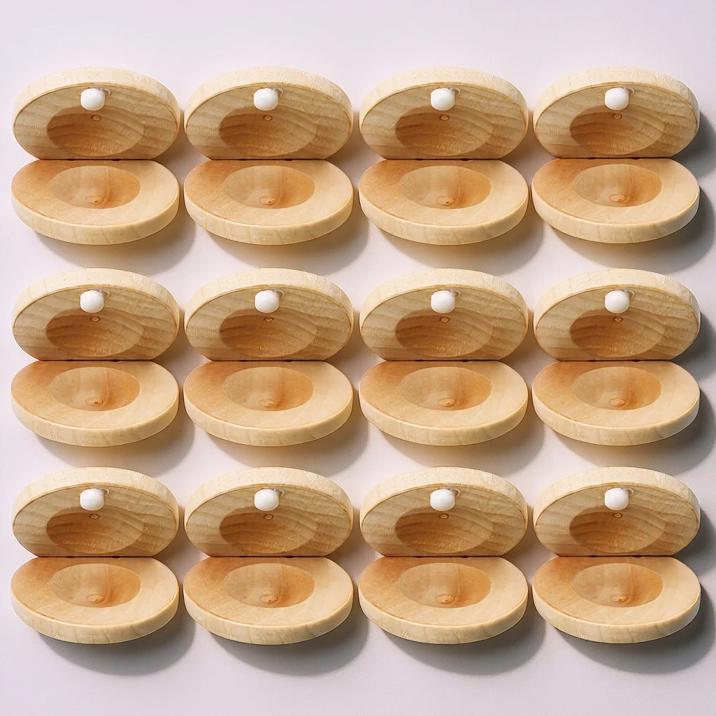 

12Pcs Wood Castanets Musical Instrument Castanet for Rhythm Training Early Education Development Activity