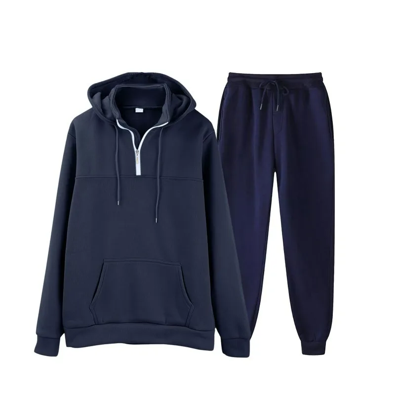 

Men's Fleece Hoodie Leg Binding Pants Hooded Hiking Cycling Warm Camping Running Hiking Men's Casual Sports Suit