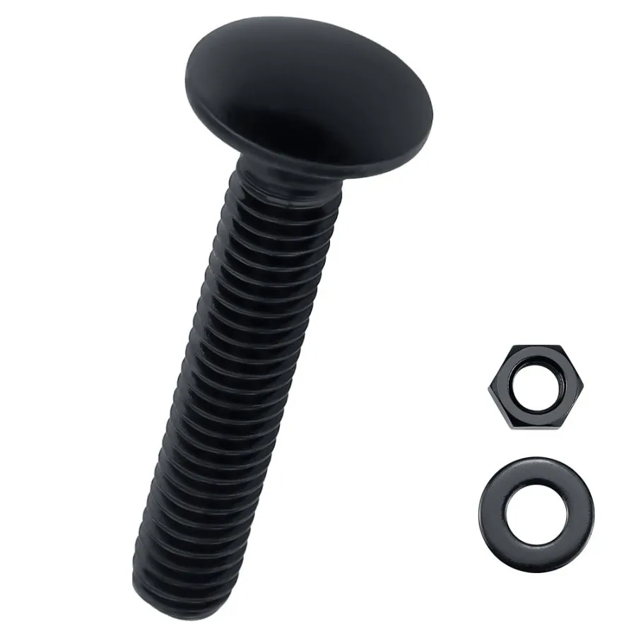 

1 213 x 21 2" Black Carriage Bolts with Nuts and Washe Kits 8 Sets 304 Stainless Steel 18 8 Black Finish Round Square Neck Hea