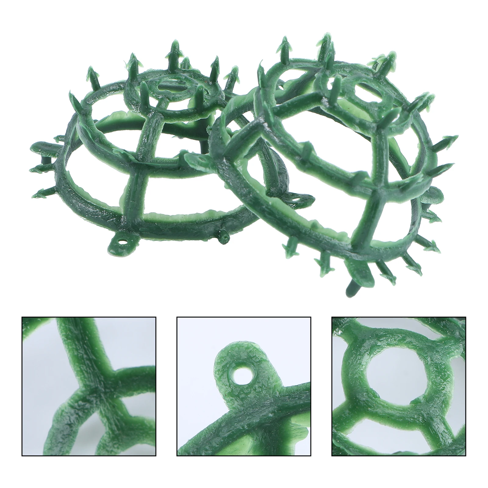 

20 Pcs Grass Ball Rack Flower Arrangement Holder 5cm Half Sphere Wedding Supplies Green Plastic Base