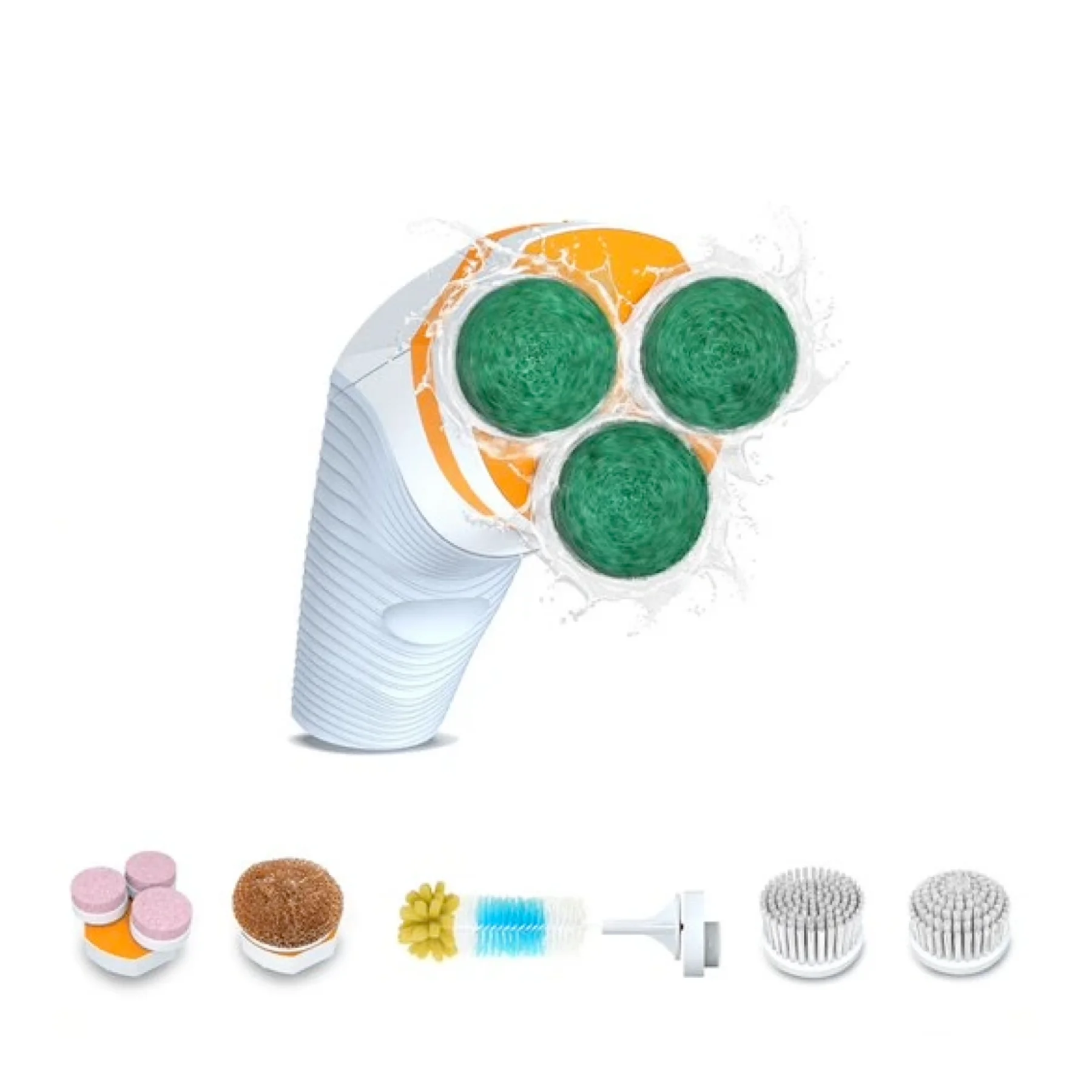 6 in 1 Power Scrubber Innovative Opposite Rotating Triple Action/Cordless Spin Scrub Brush/Up to 120 Minutes Battery