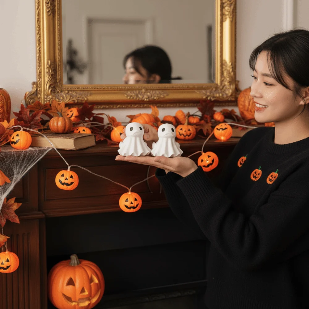 PLA Halloween Ghost Duck Compact Durable Miniature Duck Figurine Smooth Lightweight Creative Ghost Duckling Nightstand Setup