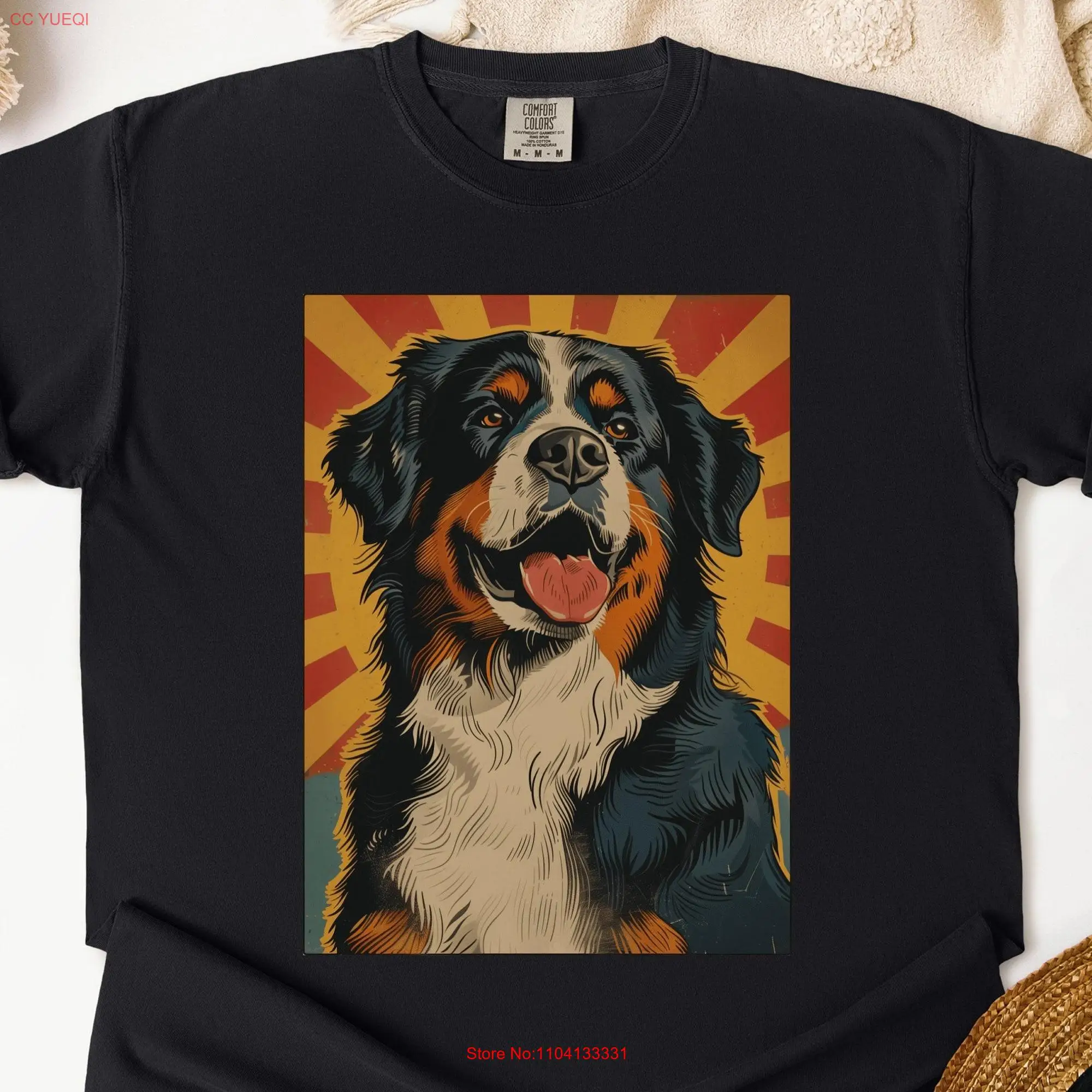 Arty Retro Bernese Mountain Dog Premium T Shirt Cool Idea Comfort Colors Lover Unique Owner long or short sleeves