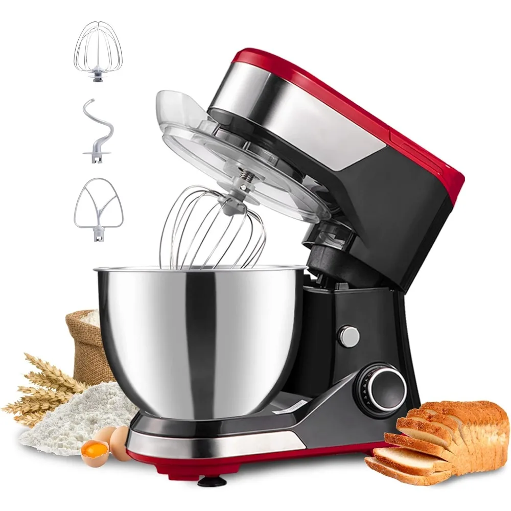 

Electric Food Mixer, 8-Speed 600W Tilt-Head with Bowl, Dough Hook, Whisk and Beater, Stand Mixer