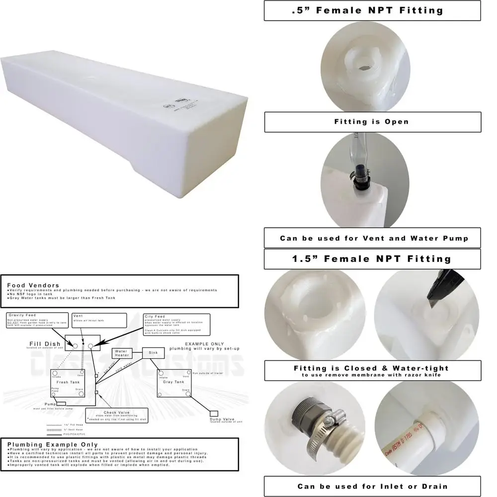 Concessión del tanque de retención de agua dulce y gris para RV de 20 galones bajo montaje