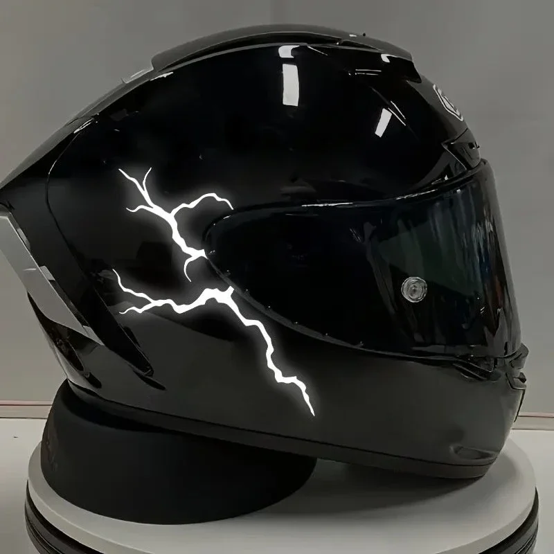 1PC Reflective Lightning Vinyl Sticker Motorcycle Helmet Fuel Tank Creative Flat Decal Moto Mod
