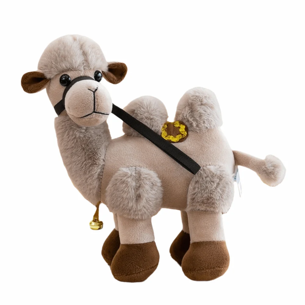 Desert Animal Soft Camel Plush Toy Fluffy Cute Cartoon Plush Camel Toy Double Hump Simulation Camel Stuffed Animal Birthday Gift