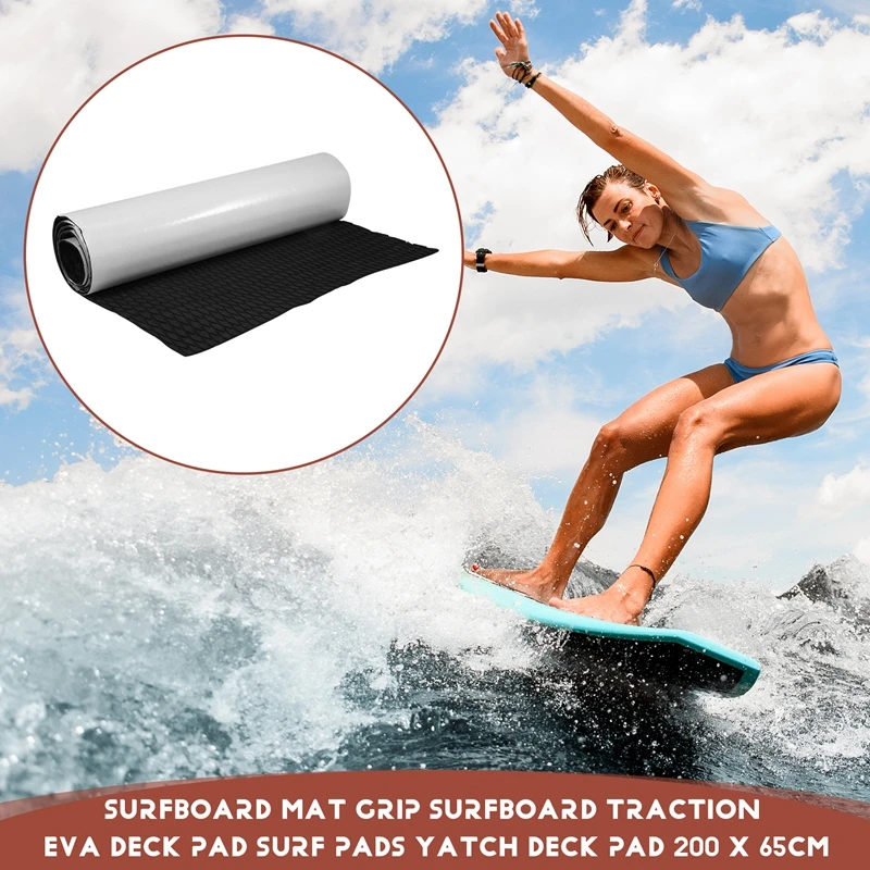 ●Surfboard Mat Grip Surfboard Traction EVA Deck Pad Surf Pads Yatch Deck Pad 2000 x 650mm Surfing Accessoires-ABFB