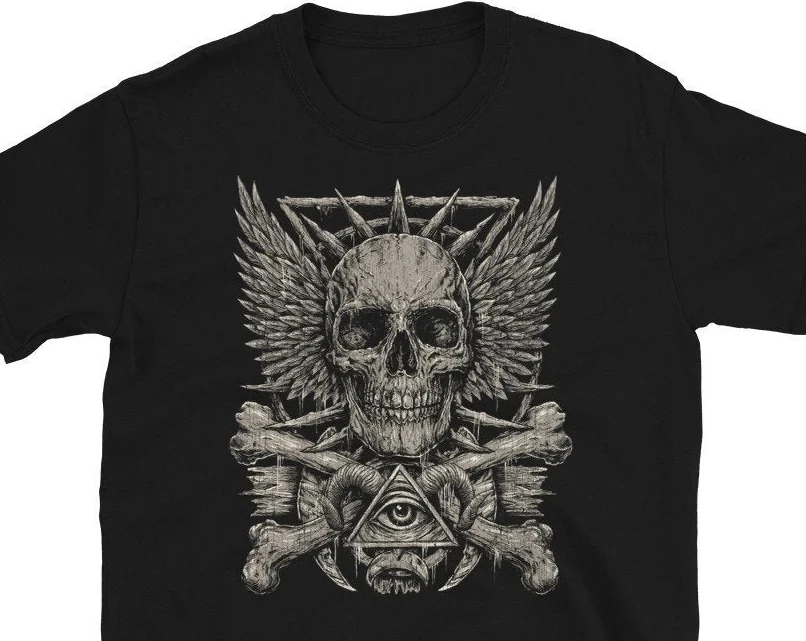 Chemise crâne |   SKULL THORNS T-Shirt à manches courtes t-shirts graphiques rétro Streetwear haute qualité col rond T-Shirt à manches courtes pour hommes