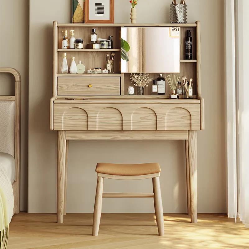 Настраиваемый комод из ясеня, зеркало в минималистском стиле, прикроватный туалетный столик для квартиры