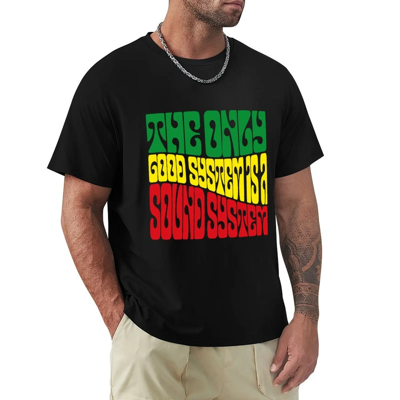 The Only Good System is a Sound System T-Shirt Abstract Pattern Print Top