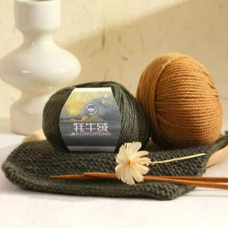 50g Natural Mongolian Yak Wool Down Premium Yak Wool Yarn DIY Handmand Medium Thick Sweater Jacket Yarn Crochet Scarf Hat Thread