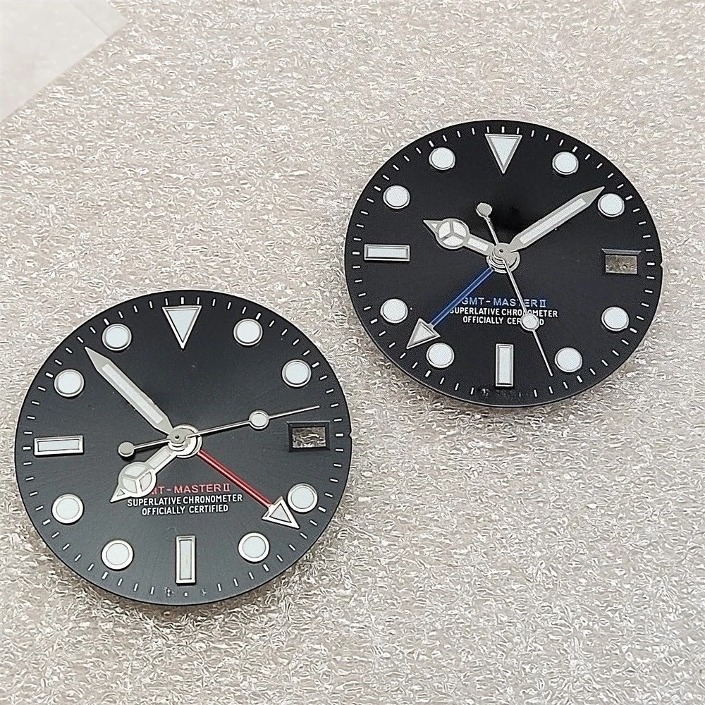Детали часов NH34 Циферблат NH34 R 2836 GMT Циферблат с синими светящимися часами для дайвинга BGW9 Аксессуары для механизмов 8215 3804 или NH34