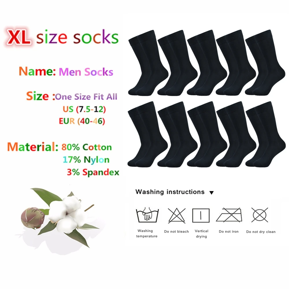 Men\'s Black Cotton Calf Socks