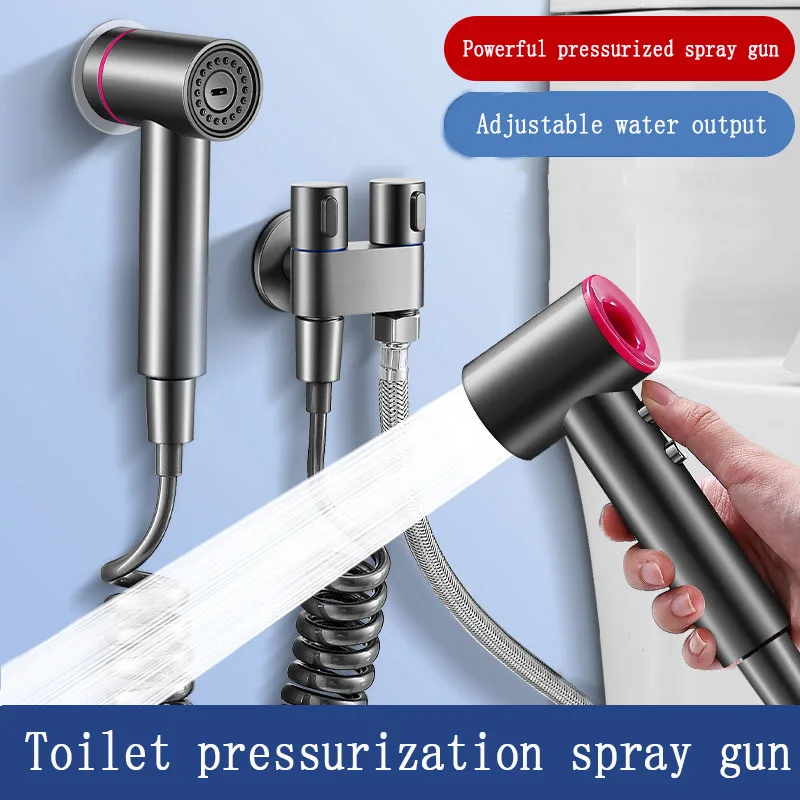 

New Shower Toilet Bidet Sprayer Shower Head Double Outlet Angle Valve Wall-mounted Double Outlet Bidet Toilet Accessories