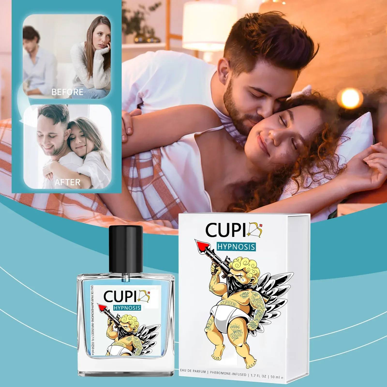 Perfume de hipnosis de Cupido Original EDP, fragancia de feromonas de hipnosis de larga duración, Perfume de colonia infundida para hombres y mujeres