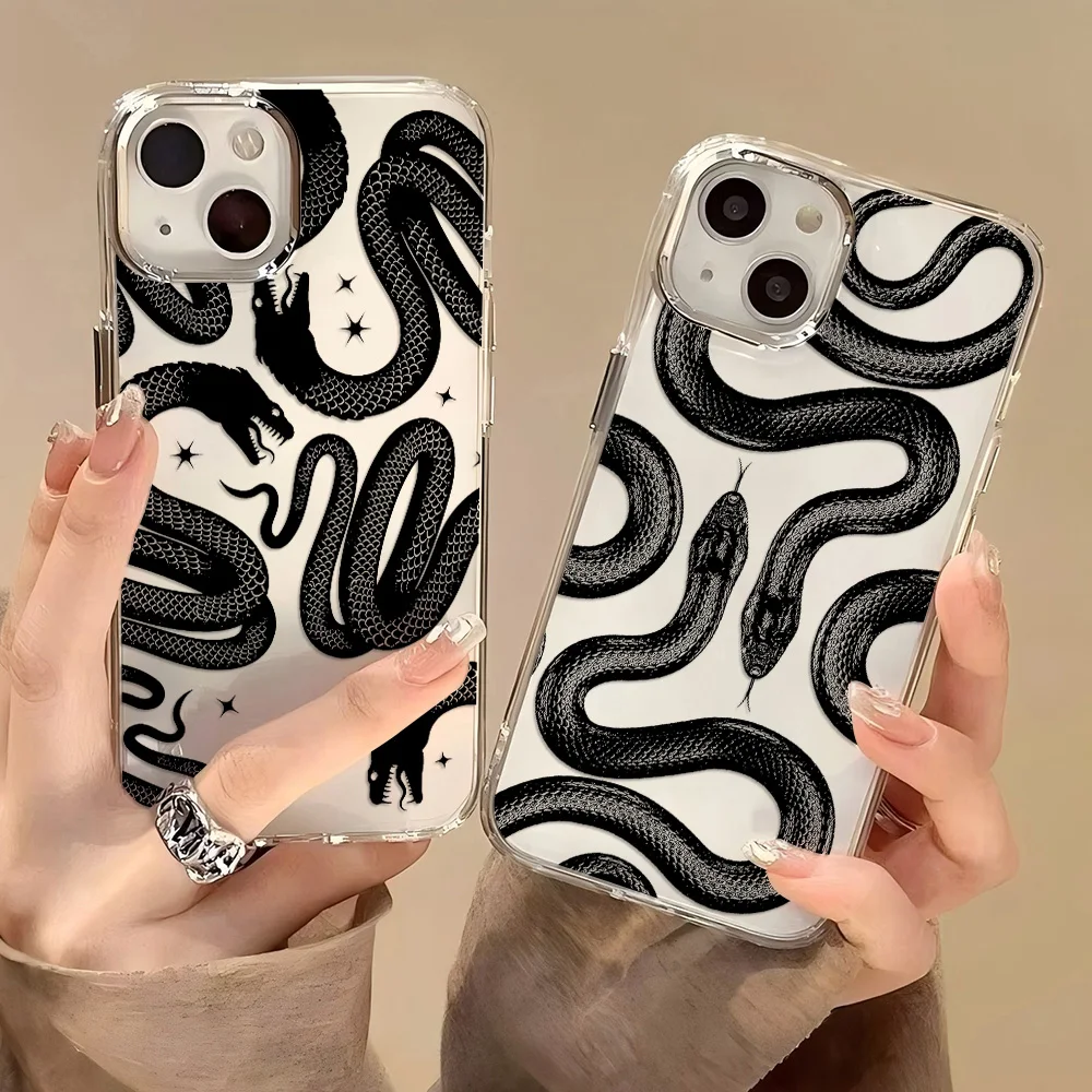 Funda de teléfono con diseño de serpiente divertida para Google Pixel 10, 9, 8, 7, 8A, 9A, XL Pro, 4G, 5G, funda trasera transparente de silicona suave de TPU