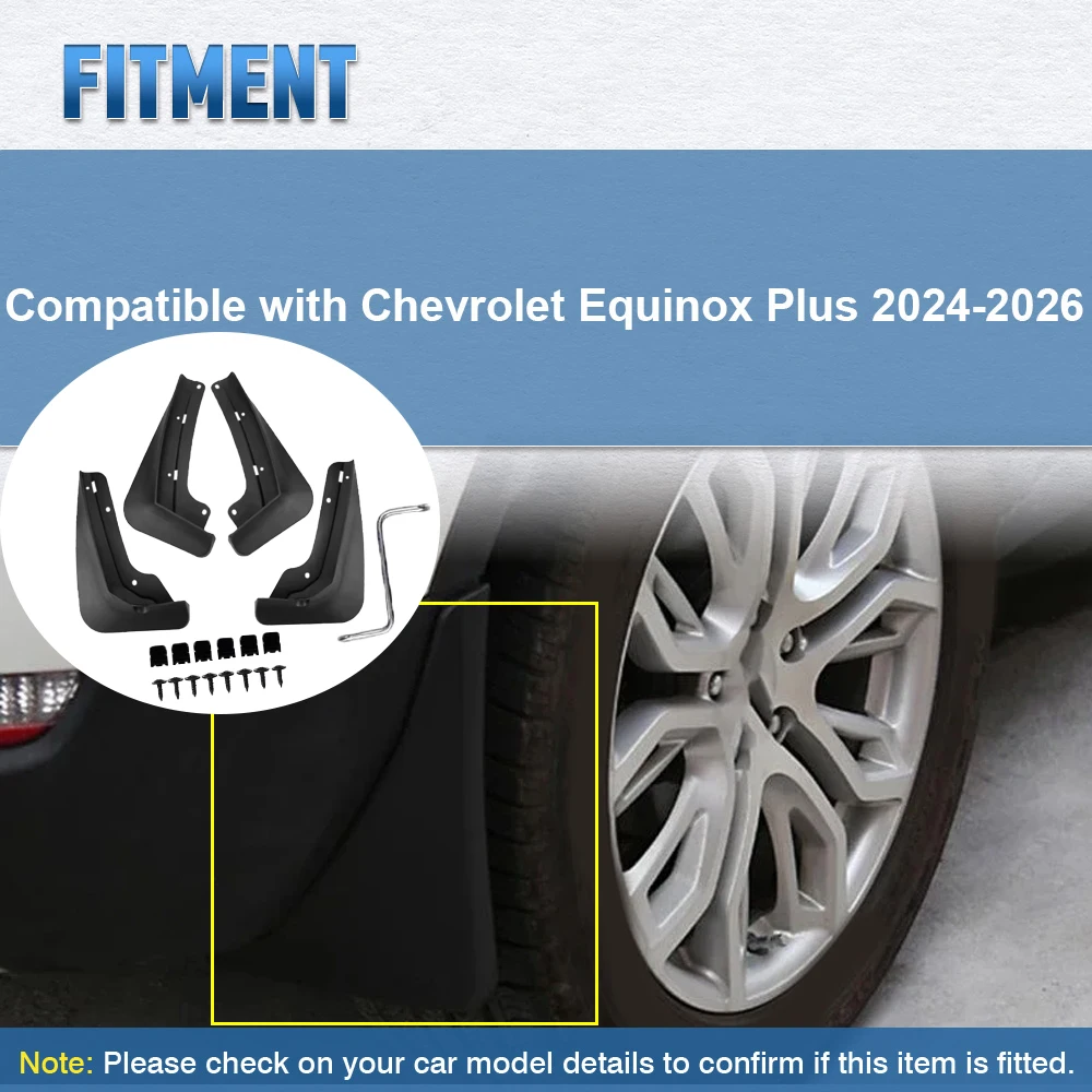 

4pcs For Chevrolet Equinox Plus 2024 2025 2026 Car Front Rear Wheel Mud Flaps kit Fender Splash Guards Mudguards Accessories