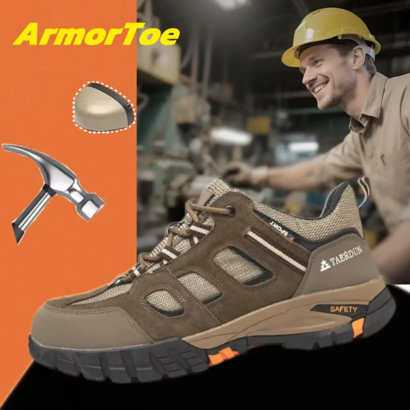 armortoe-スチールトゥ四季モデル安全靴アンチスマッシュアンチソーン耐摩耗性快適な作業靴-armor2533