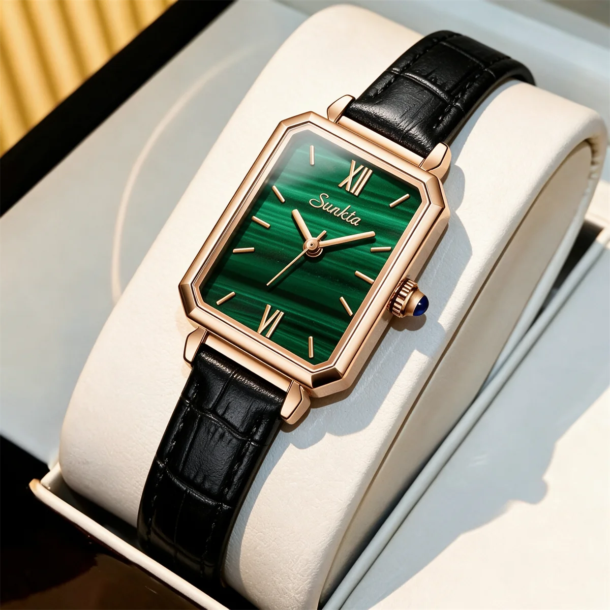 SUNKTA Quartz Luxury Wristwatch Women Watches Ultra-thin Ladies Clock High Quality Waterproof Rectangle Female Creative Watch