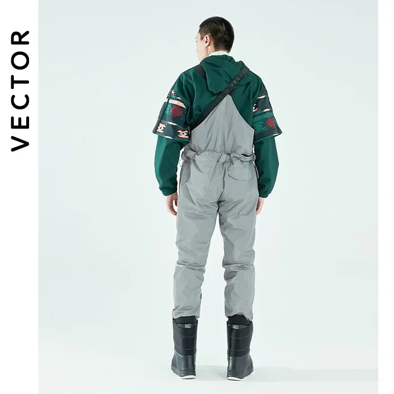 VECTOR Herren- und Damen-Skihose, abnehmbar, zweiteilig, Overall, Lätzchen, wasserdicht, Winter, warm und winddicht, Outdoor-Sport, Snowboard