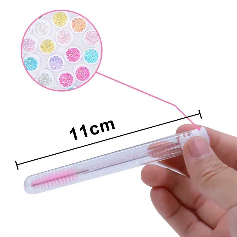 50 مجموعات عصي الماسكارا رمش مع أنبوب قابلة لإعادة الاستخدام لاش سبولي فرشاة في الحاويات المتاح الحاجب قضيب بالجملة #5