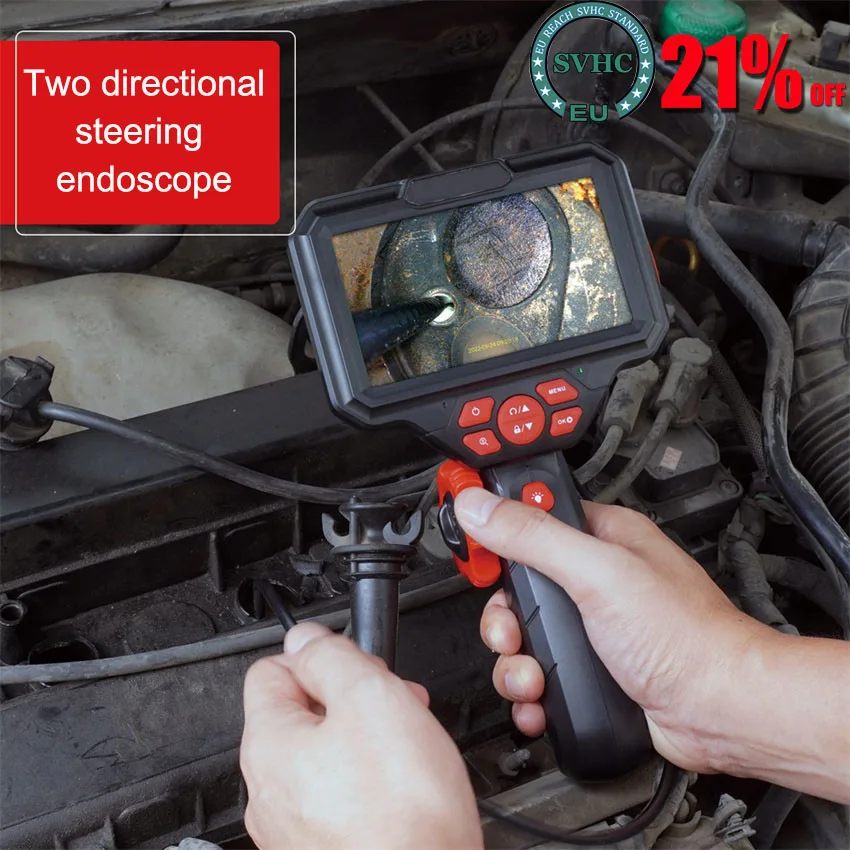 6.0mm 8.5mm 5 inches Rotatable 360 Degree Two-direction Endoscope Mini Camera Borescope Waterproof LED Car Inspection Camera