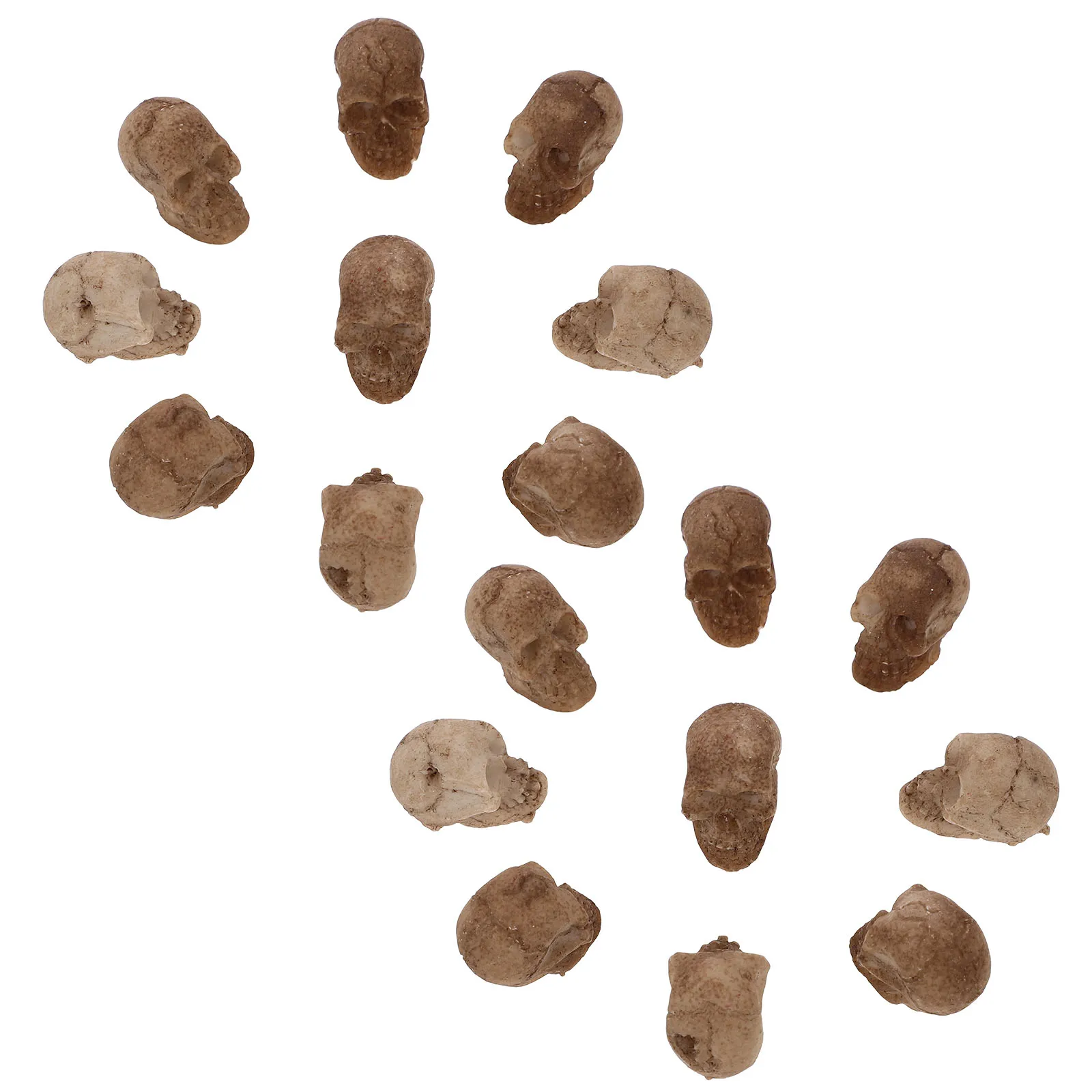 20 Pcs Mini Skulls Decor Tiny Heads Halloween Ornaments Party Layout Props Photo Accessories Scary Creep Model