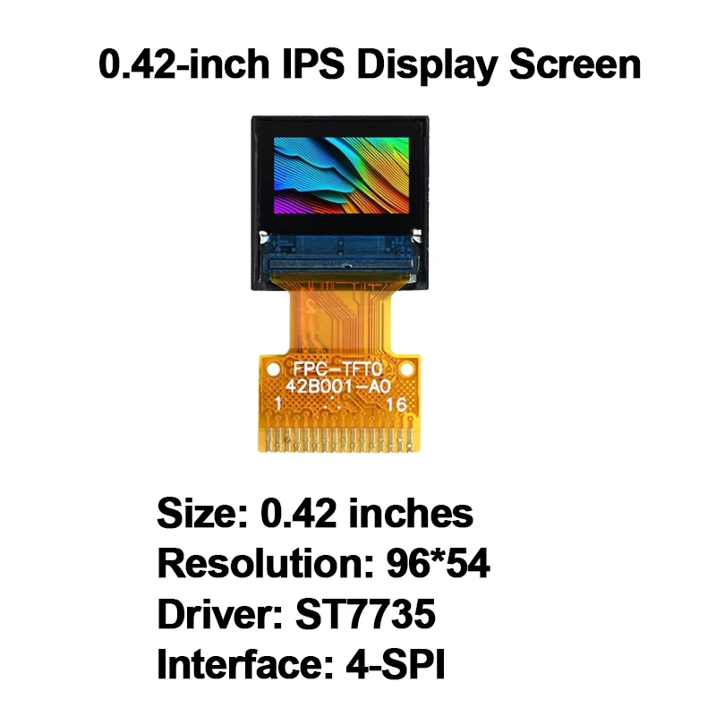 0.42 inch IPS TFT LCD Display Screen 96X54 Driver IC ST7735 High Definition