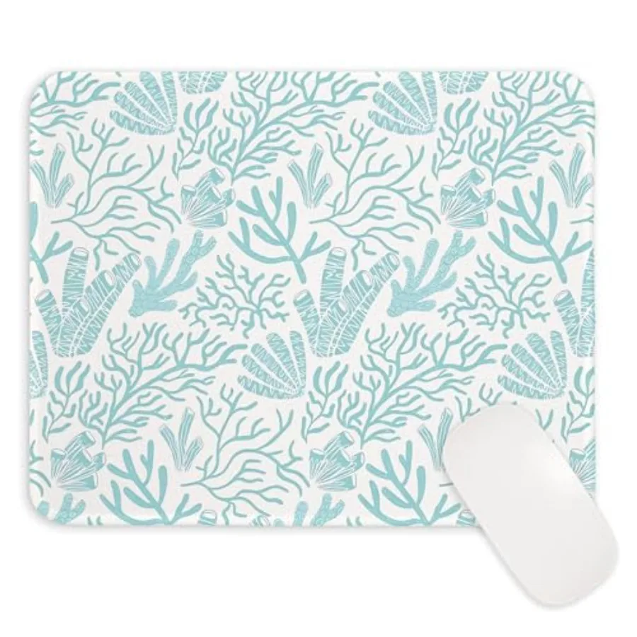 

Coastal Beach Mouse Pad 9.5x7.9 Inch, Ocean Beachy Seaweed Mousepads with Anti-Slip Rubber Base for Computer Laptop Home Office