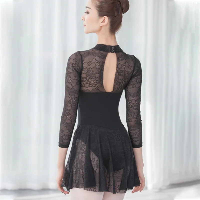 

customized ballet tops training leotard one-piece bodysuit women's dance clothing long sleeved tight fitting jumpsuit gymnastics