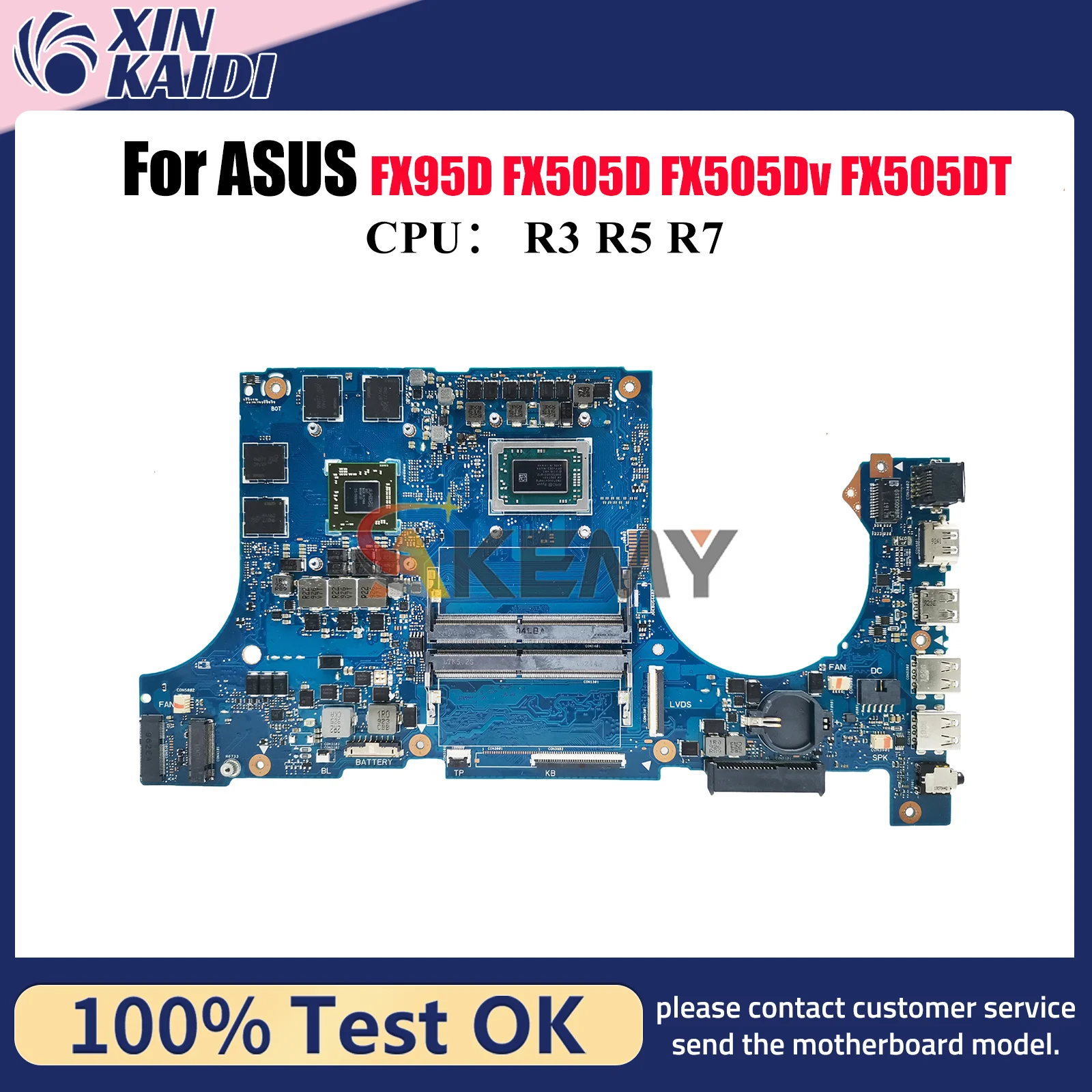 

FX505DY Laptop Motherboard For ASUS TUF Gaming FX505GE FX505GD FX95D FX505D FX505GT Mainboard W/ R3 R5 R7 CPU tests OK fast ship