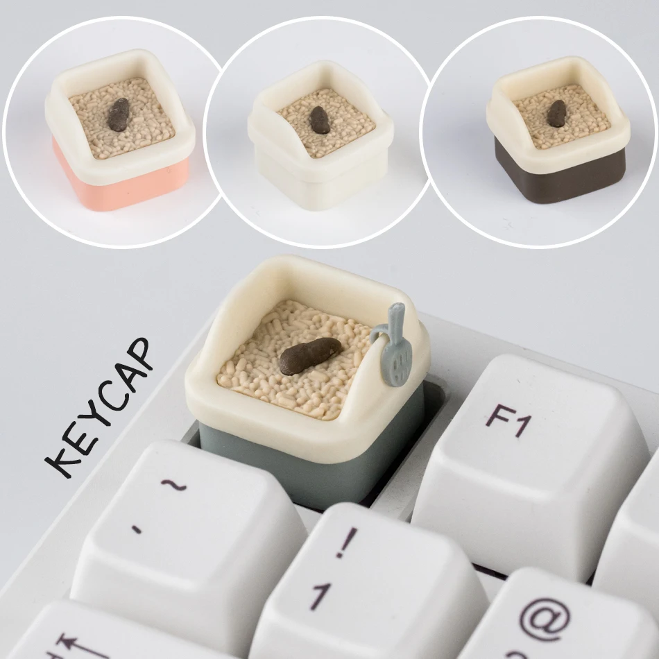 

Новые розовые клавиши ESC с 3D-печатью для механической клавиатуры с перекрестными осями, милые кейкапы в виде кошачьего лотка, белые персонализированные креативные кейкапы