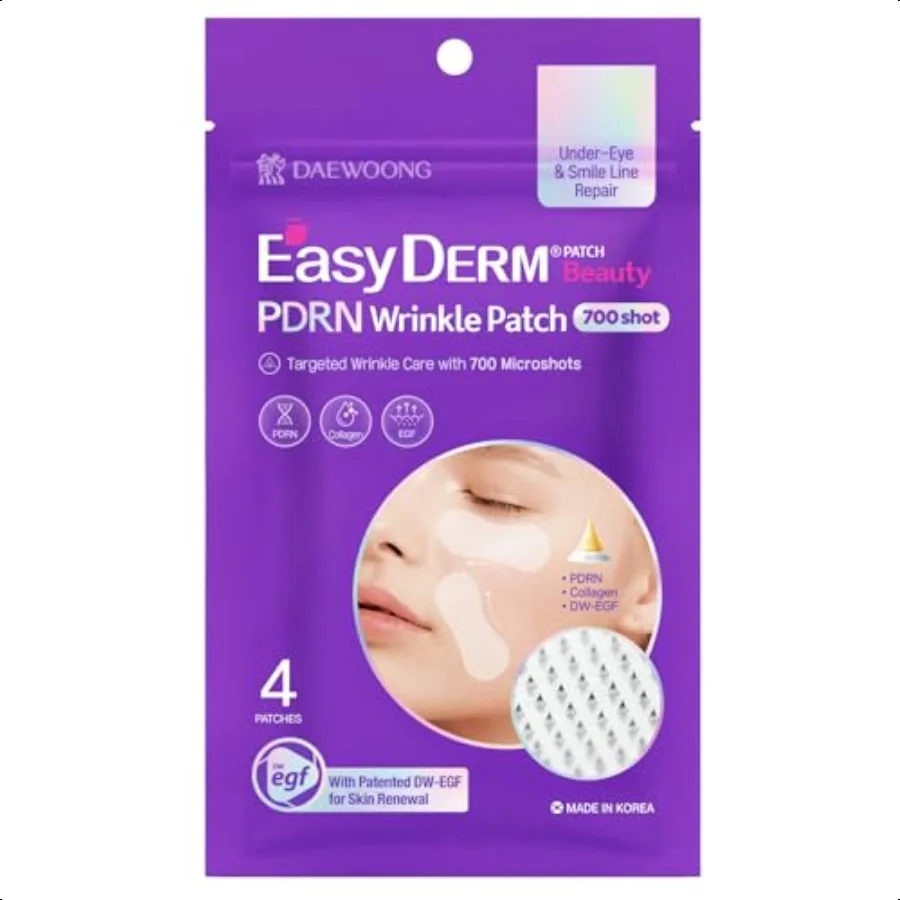 Easyderm PDRN parche para espinillas debajo de los ojos sonrisa línea cuidado 4 parches KBeauty cuidado de la piel con colágeno EGF cuidado de la piel coreano