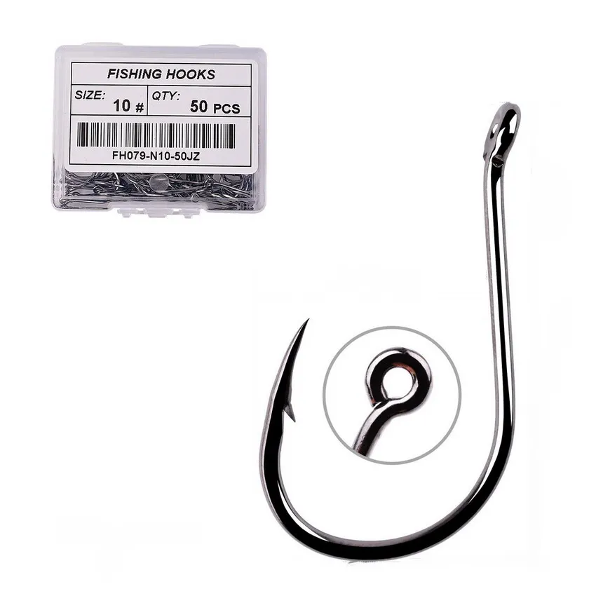 50pcs/20pcs Fishhook Coating High Carbon Stainless Steel Barbed Hooks Carp Fishing Hooks Anzol Pack with Retail Original Box