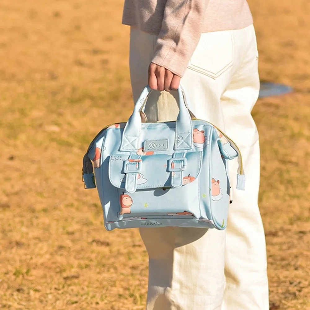 

Cartoon Print Mommy Backpack Large Capacity Multifunctional Travel Backpack Maternity Design Wear-resistant Baby Diaper Bag