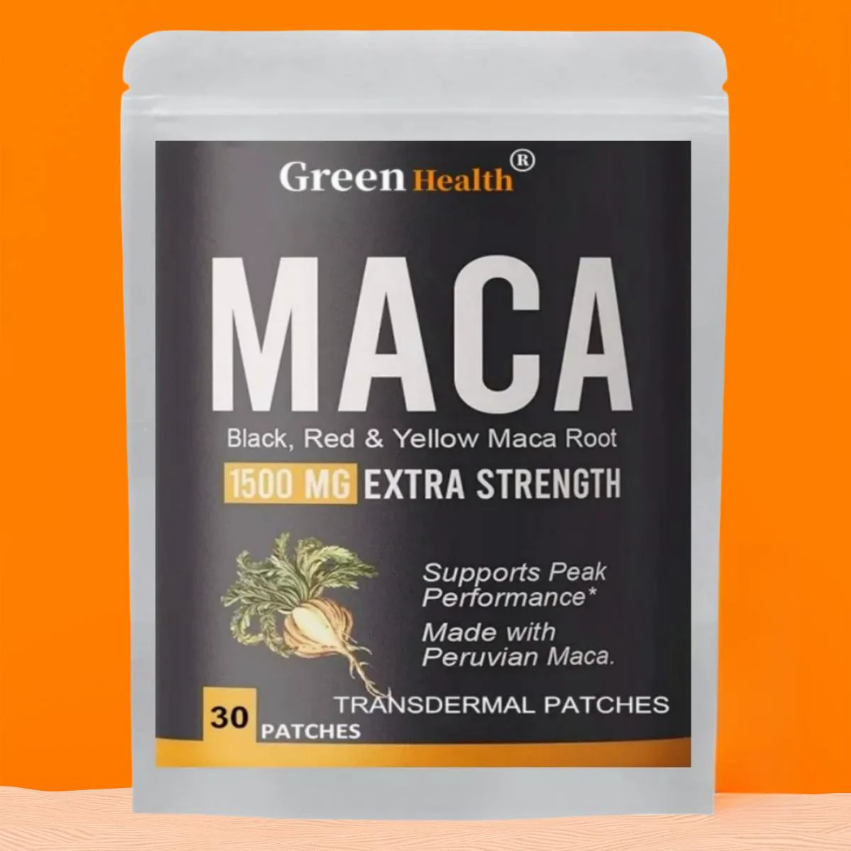 

Organic Maca Root Transdermal Patches With Black + Red + Yellow Peruvian Maca Root Extract For Men And Women 30 Patches