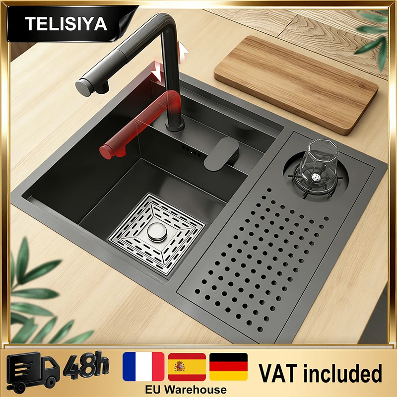 

Mini Stainless Steel Rice Grain Embossed Kitchen Sink Multifunctional Small Single Slot Hidden RV Household Wash Dish Basin