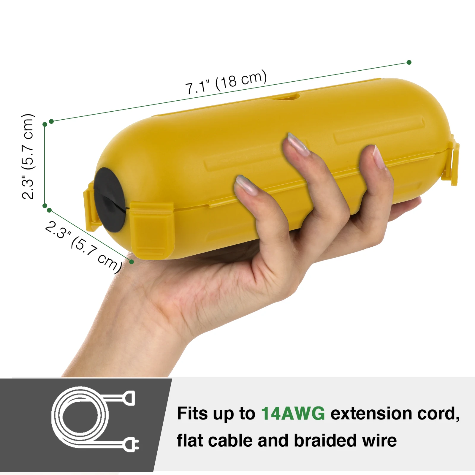 Boîte de connexion étanche IP44, 2 paquets, couvercle de rallonge pour lumières de décoration de vacances/prises extérieures/prise électrique