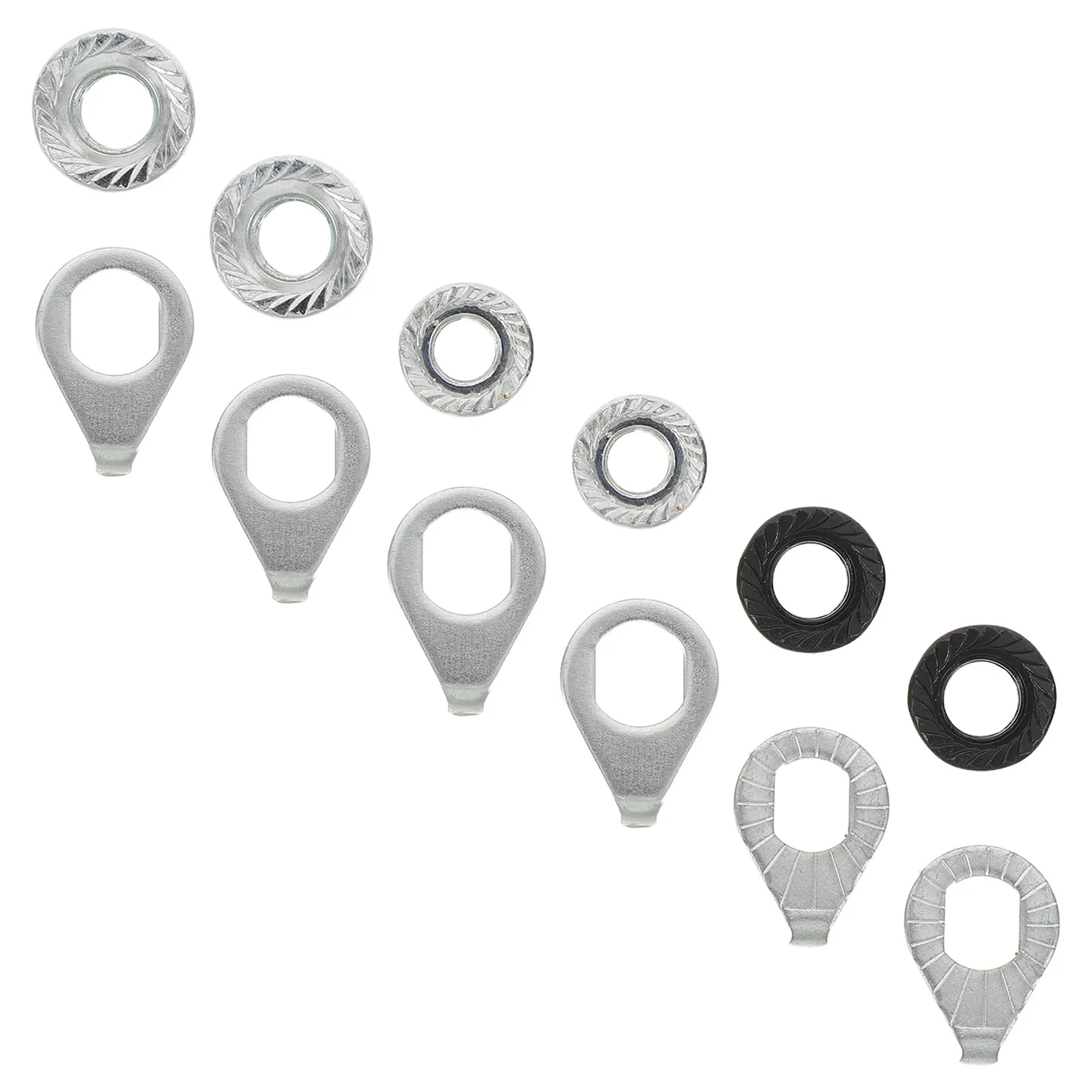 1Set Bicycle Axle Nut Washer Set M8 M9.5 M10 Bike Wheel Hub Nuts Anti-Rotation Tab Washers Mountain Road Bike Repair Hardware