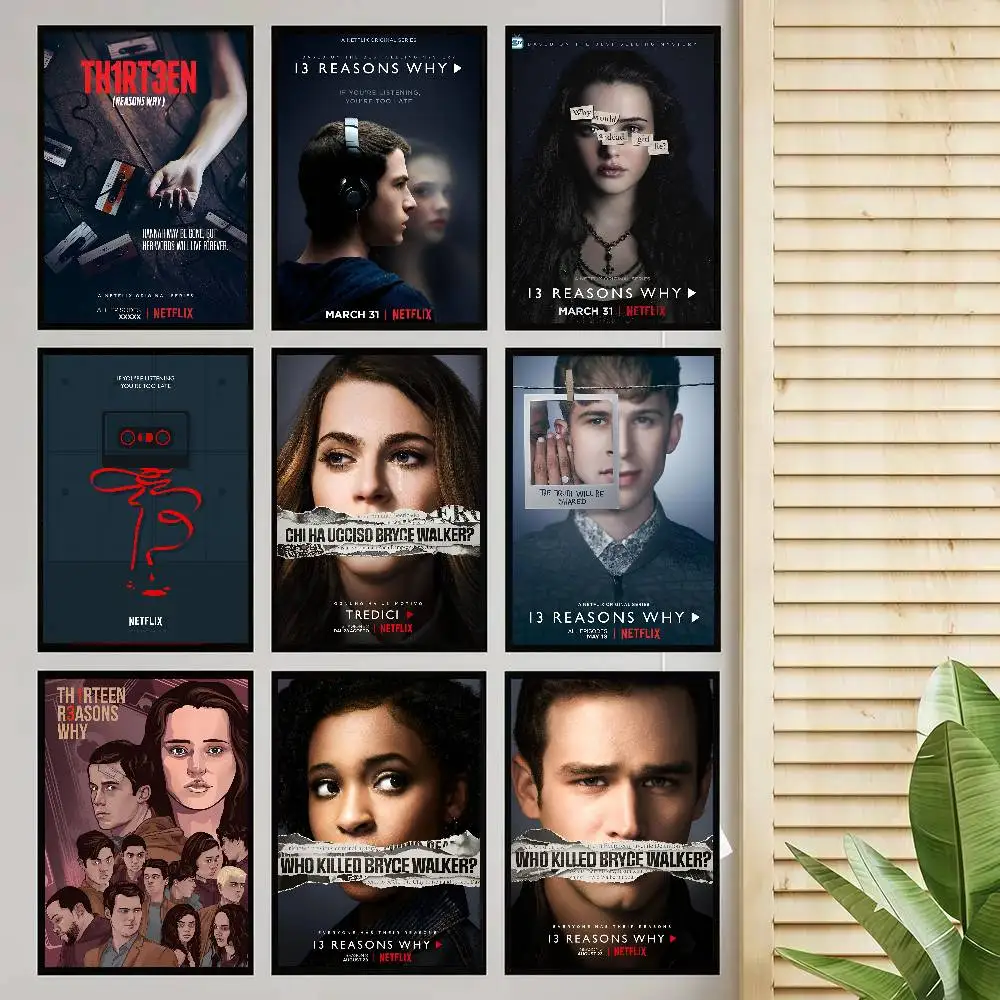 13 Reasons Why Poster Self-adhesive Art Room Entrance Restaurant Wall Decor Art Painting