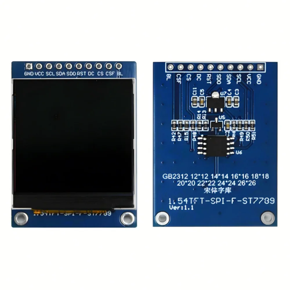 شاشة Jinyichen TFT LCD مقاس 1.54 بوصة - شاشة ST7789 صغيرة، شاشة LCD مربعة 240 × 240، شاشة ملونة SPI. للإلكترونيات والمشروعات DIY