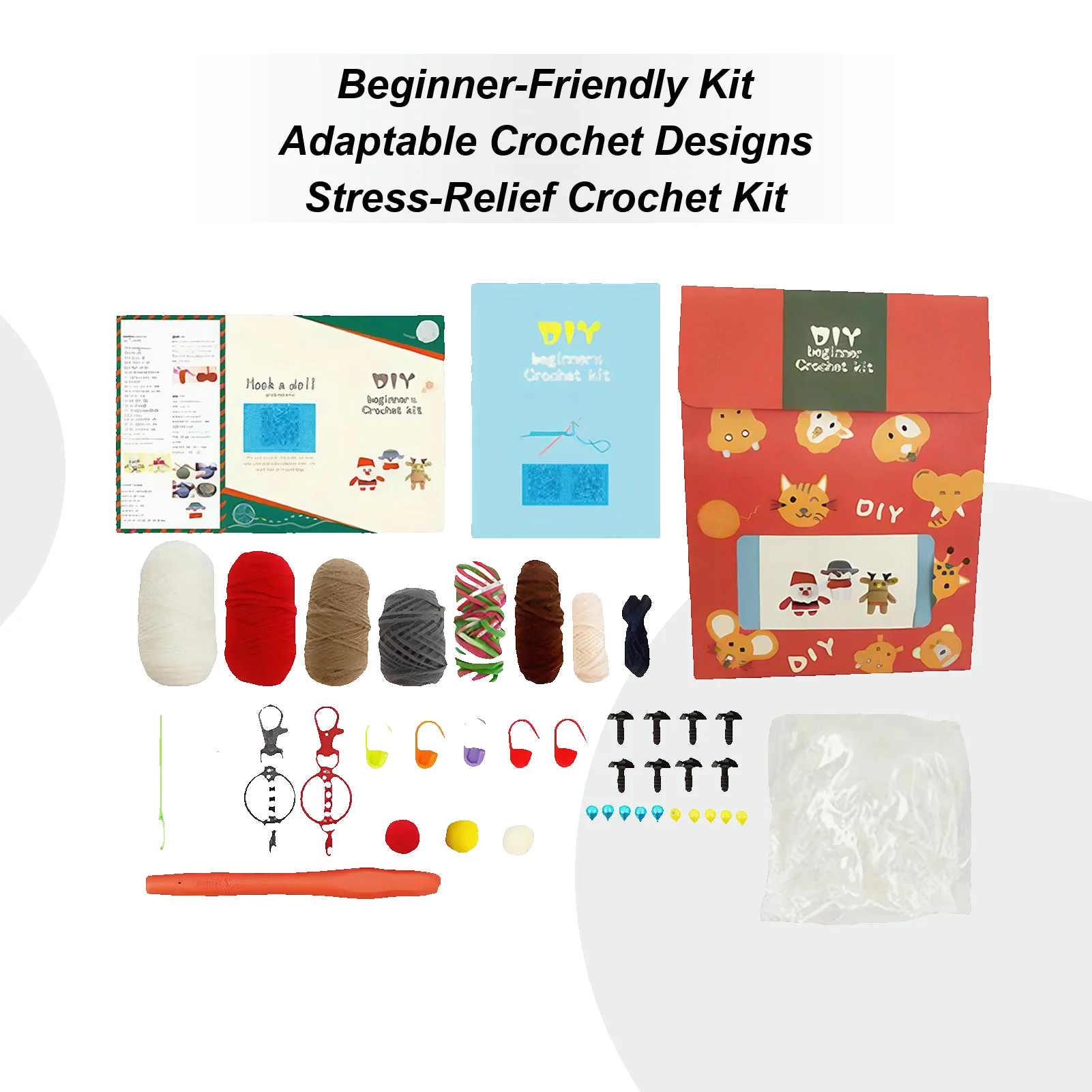 Beginner Christmas Crochet Kit Handmade Making Set Crochet Christmas Doll Kit For Adults Teens DIY Enthusiasts Beginners Craft