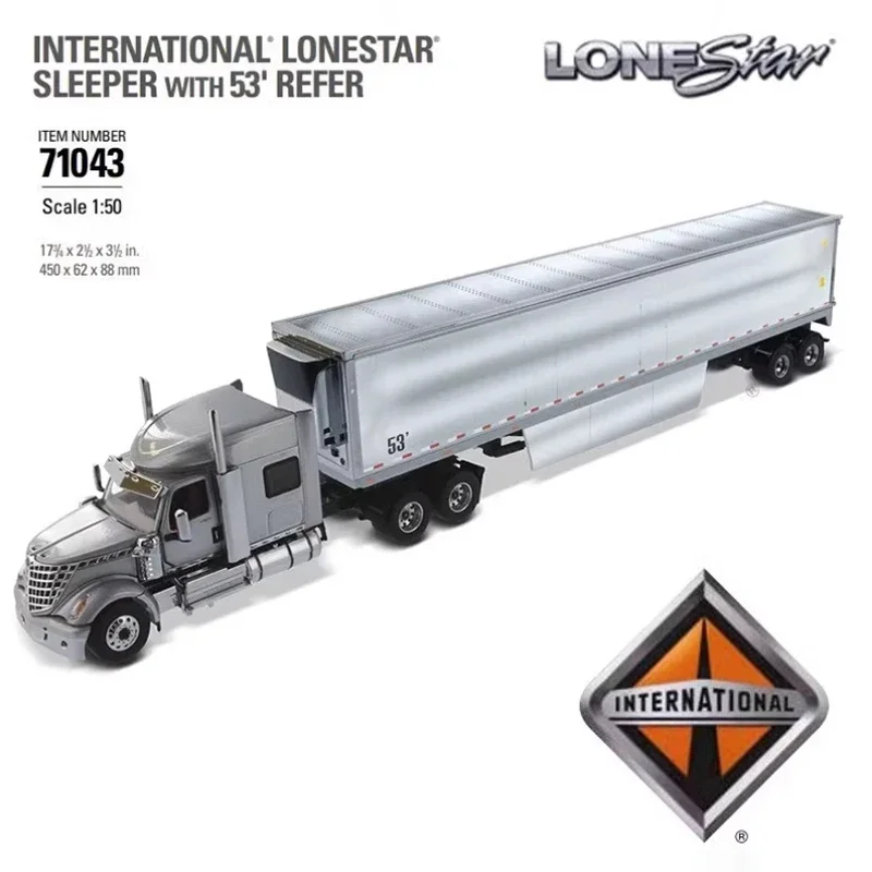 DM 1:50 escala internacional 71043 LONESTAR SLEEPER con remolque de 53'lista contenedor de aleación cabeza modelo colección exhibición de regalo